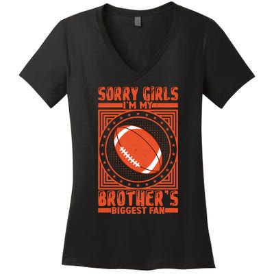 American Football Sibling Support Graphic Women's V-Neck T-Shirt