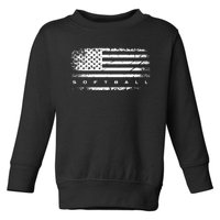 American Flag Softball Apparel Softball Toddler Sweatshirt