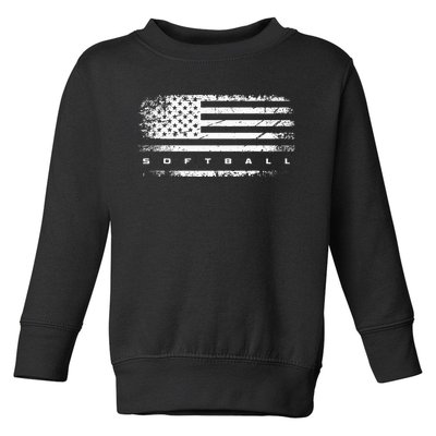 American Flag Softball Apparel Softball Toddler Sweatshirt