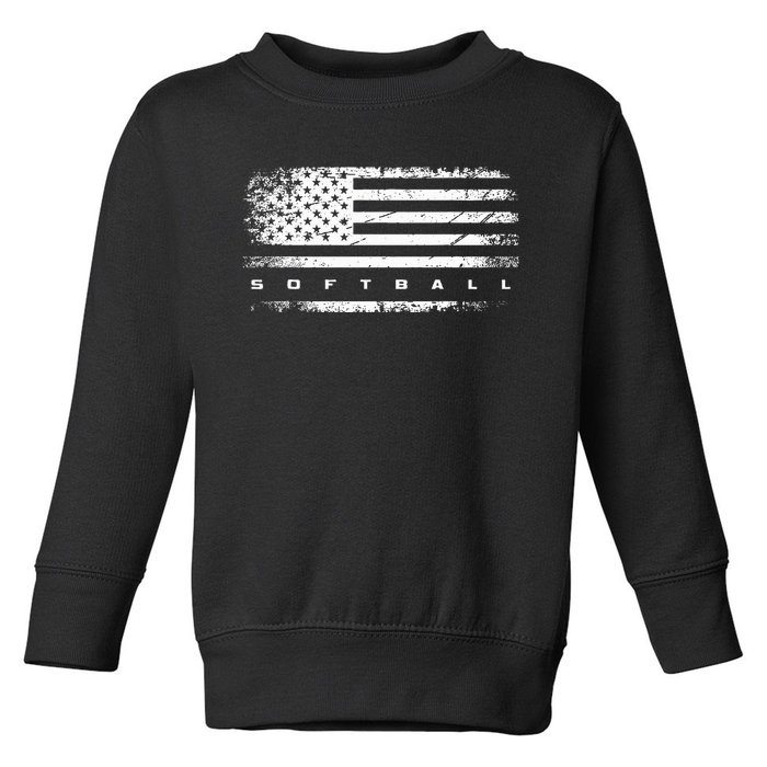 American Flag Softball Apparel Softball Toddler Sweatshirt