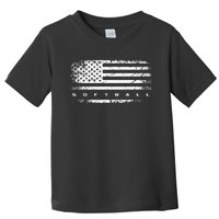 American Flag Softball Apparel Softball Toddler T-Shirt