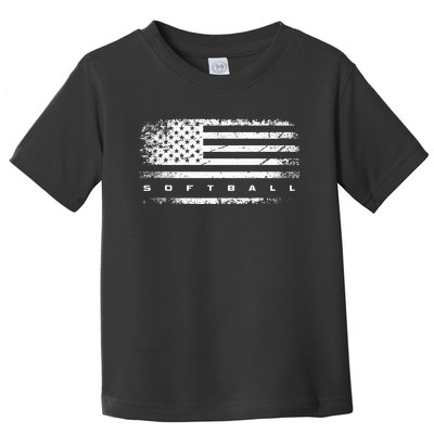 American Flag Softball Apparel Softball Toddler T-Shirt