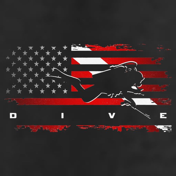 American Flag Scuba Diving Apparel Scuba Diving 7 Panel Mesh Trucker Snapback Hat