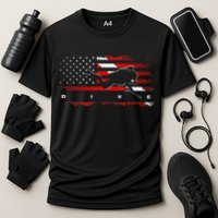 American Flag Scuba Diving Apparel Scuba Diving Cooling Performance Crew T-Shirt