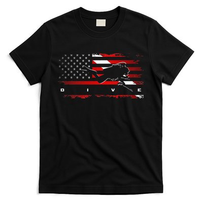 American Flag Scuba Diving Apparel Scuba Diving T-Shirt