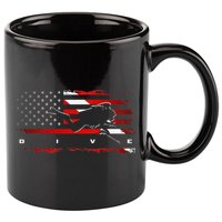 American Flag Scuba Diving Apparel Scuba Diving 11oz C Handle Ceramic Mug