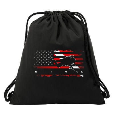 American Flag Scuba Diving Apparel Scuba Diving Drawstring Bag