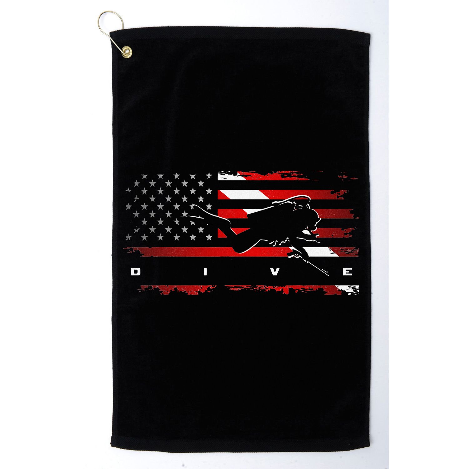 American Flag Scuba Diving Apparel Scuba Diving Golf Towel
