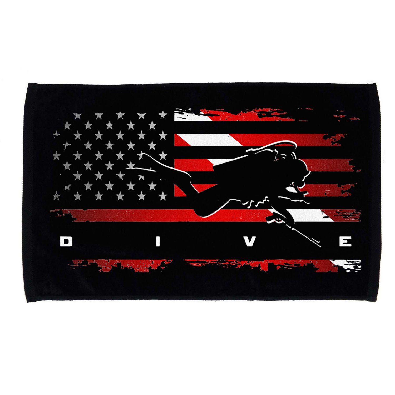 American Flag Scuba Diving Apparel Scuba Diving Microfiber Hand Towel
