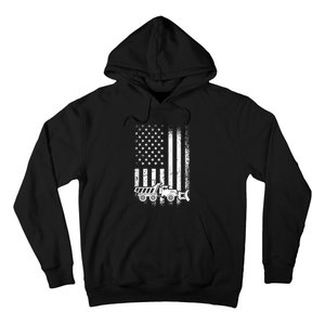 American Flag Snow Plow Driver, Snow Plowing Hoodie