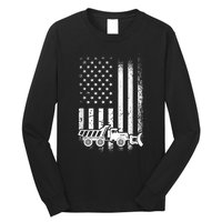 American Flag Snow Plow Driver, Snow Plowing Long Sleeve Shirt