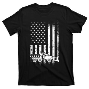 American Flag Snow Plow Driver, Snow Plowing T-Shirt