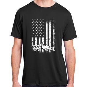 American Flag Snow Plow Driver, Snow Plowing Adult ChromaSoft Performance T-Shirt