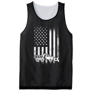 American Flag Snow Plow Driver, Snow Plowing Mesh Reversible Basketball Jersey Tank