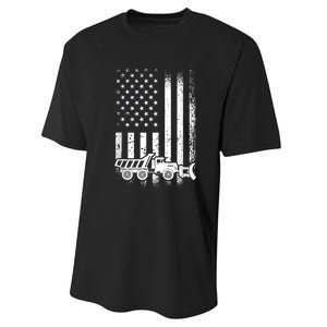 American Flag Snow Plow Driver, Snow Plowing Performance Sprint T-Shirt