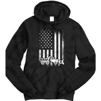 American Flag Snow Plow Driver, Snow Plowing Tie Dye Hoodie