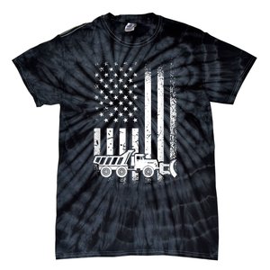 American Flag Snow Plow Driver, Snow Plowing Tie-Dye T-Shirt