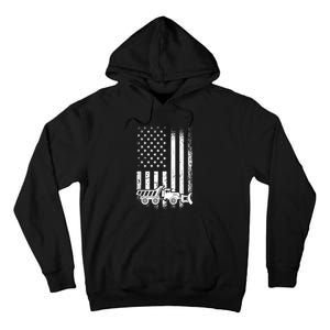 American Flag Snow Plow Driver, Snow Plowing Tall Hoodie