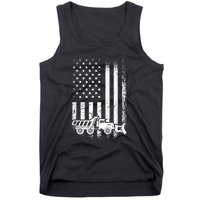 American Flag Snow Plow Driver, Snow Plowing Tank Top