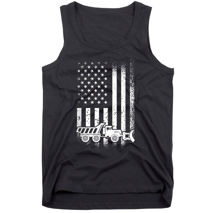 American Flag Snow Plow Driver, Snow Plowing Tank Top