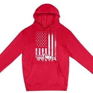 American Flag Snow Plow Driver, Snow Plowing Premium Pullover Hoodie