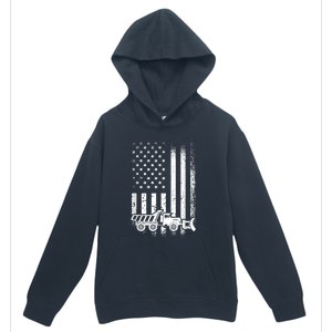 American Flag Snow Plow Driver, Snow Plowing Urban Pullover Hoodie