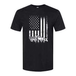 American Flag Snow Plow Driver, Snow Plowing Softstyle CVC T-Shirt