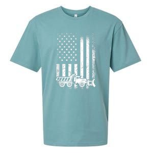 American Flag Snow Plow Driver, Snow Plowing Sueded Cloud Jersey T-Shirt