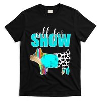 All For Show Livestock Pig Swine Cow Print Serape Turquoise T-Shirt