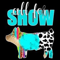 All For Show Livestock Pig Swine Cow Print Serape Turquoise Sustainable Bucket Hat