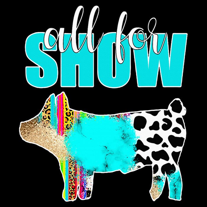 All For Show Livestock Pig Swine Cow Print Serape Turquoise Sustainable Bucket Hat