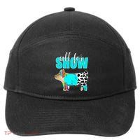 All For Show Livestock Pig Swine Cow Print Serape Turquoise 7-Panel Snapback Hat