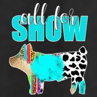 All For Show Livestock Pig Swine Cow Print Serape Turquoise Large Microfiber Waffle Golf Towel