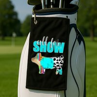 All For Show Livestock Pig Swine Cow Print Serape Turquoise Golf Towel