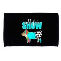 All For Show Livestock Pig Swine Cow Print Serape Turquoise Microfiber Hand Towel
