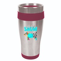 All For Show Livestock Pig Swine Cow Print Serape Turquoise 16oz Travel Tumbler