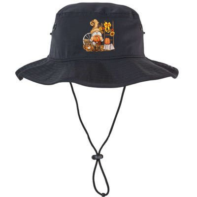 Autumn Fall Season Gnome Pumpkin Floral Bucket Hat