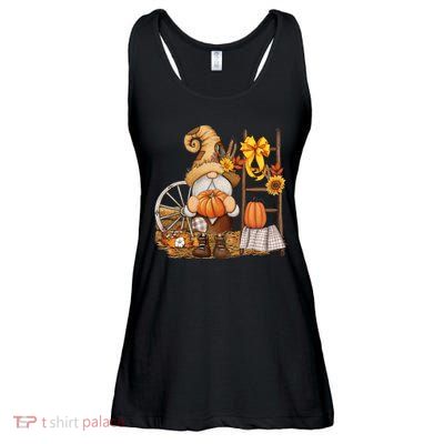 Autumn Fall Season Gnome Pumpkin Floral Ladies Essential Flowy Tank