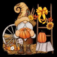 Autumn Fall Season Gnome Pumpkin Floral 16 in Basic Backpack