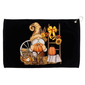 Autumn Fall Season Gnome Pumpkin Floral Grommeted Golf Towel