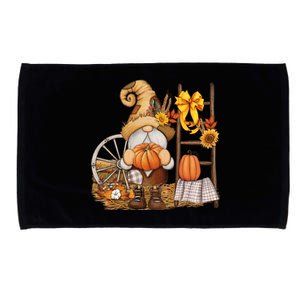 Autumn Fall Season Gnome Pumpkin Floral Microfiber Hand Towel