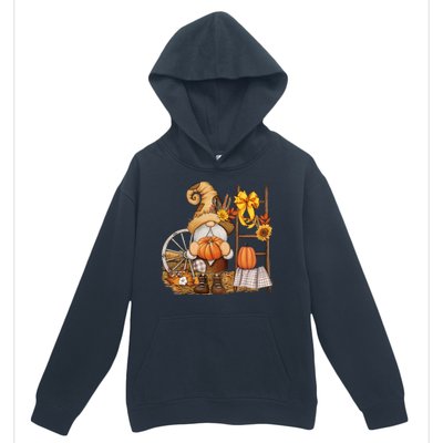 Autumn Fall Season Gnome Pumpkin Floral Urban Pullover Hoodie