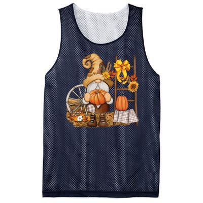 Autumn Fall Season Gnome Pumpkin Floral Mesh Reversible Basketball Jersey Tank