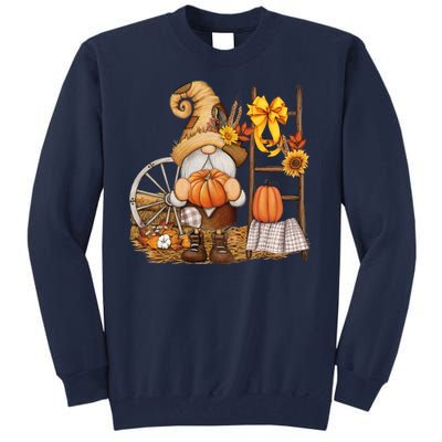 Autumn Fall Season Gnome Pumpkin Floral Tall Sweatshirt