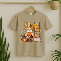 Autumn Fall Season Gnome Pumpkin Floral T-Shirt