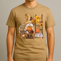 Autumn Fall Season Gnome Pumpkin Floral T-Shirt