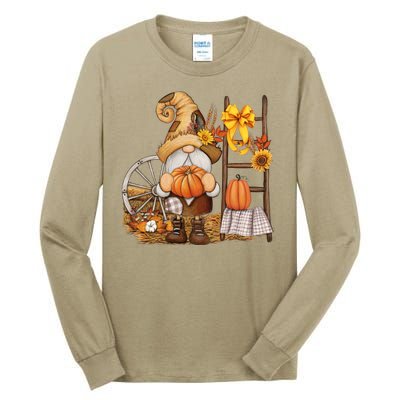 Autumn Fall Season Gnome Pumpkin Floral Tall Long Sleeve T-Shirt