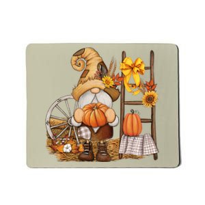 Autumn Fall Season Gnome Pumpkin Floral Mousepad