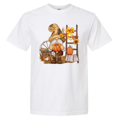 Autumn Fall Season Gnome Pumpkin Floral Garment-Dyed Heavyweight T-Shirt