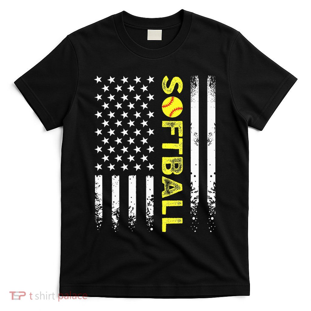 American Flag Softball Team T-Shirt